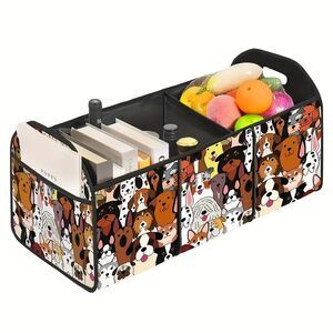 Doggies Graphics Car Trunk Storage Bag Ultra-Portable Folding Waterproof Tote